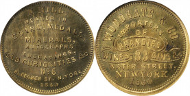 Merchant Tokens

New York--New York. 1860 E. Hill / Woodgate & Co. Miller-NY 334. Brass. Plain Edge. MS-65 (NGC).

29 mm.

From the Robert Adam ...