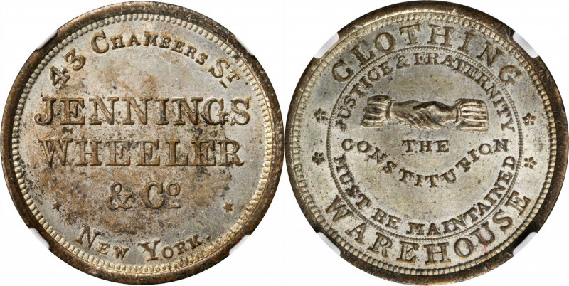 Merchant Tokens

New York--New York. Undated Jennings, Wheeler & Co. Miller-NY...