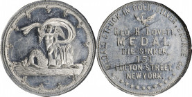 Merchant Tokens

New York--New York. Undated (1858) George H. Lovett. Miller-NY 488. White Metal. Reeded Edge. MS-62 DPL (NGC).

31 mm.

From th...