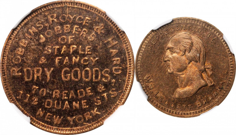 Merchant Tokens

New York--New York. Undated (1860) Robbins, Royce & Hard / Wi...