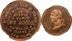 Merchant Tokens

New York--New York. Undated (1860) Robbins, Royce & Hard / William Leggett Bramhall. Miller-NY 675, Musante GW-344, Baker-569D. Cop...