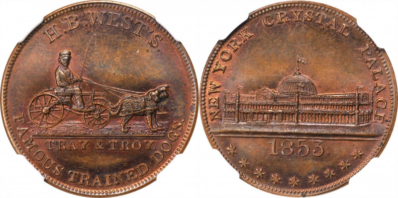 Merchant Tokens

New York--New York. 1853 H.B. West's Trained Dogs. Miller-NY ...