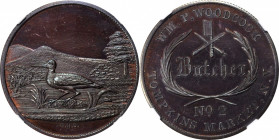 Merchant Tokens

New York--New York. Undated (1858-1860) Wm. P. Woodcock. Miller-NY 966. Copper. Reeded Edge. MS-64 BN PL (NGC).

31 mm.

From t...