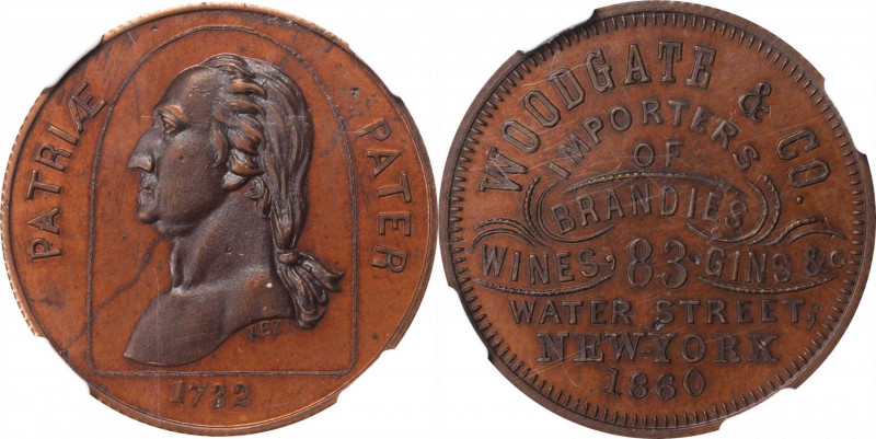 Merchant Tokens

New York--New York. 1860 Woodgate & Co. Miller-NY 972, Musant...
