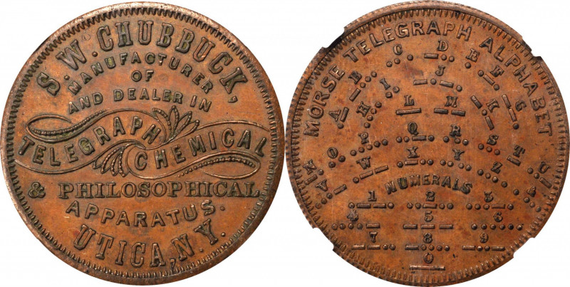 Merchant Tokens

New York--Utica. Undated S.W. Chubbuck. Miller-NY 1061A. Copp...
