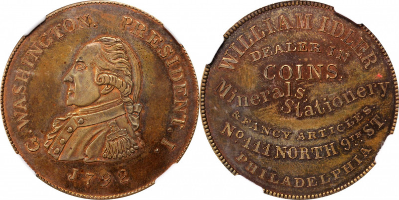 Merchant Tokens

Pennsylvania--Philadelphia. "1792" (ca. 1860) William Idler. ...