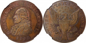Merchant Tokens

"1792" (1860s) Washington Getz Pattern. Small Eagle. Idler Copy. Musante GW-27, Baker-25M, Kenney-1, W-15870. Copper. MS-64 BN (NGC...