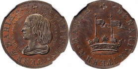 Merchant Tokens

Undated (1860s) Lord Baltimore Penny, or Denarium. Idler Copy. Miller-Pa 222A, Kenney-2, W-15660. Copper. MS-65 BN (NGC).

20 mm....
