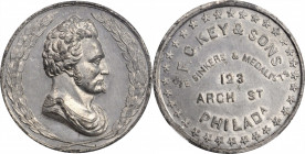 Merchant Tokens

Pennsylvania--Philadelphia. Undated (1858?) F.C. Key & Sons. Miller-Pa 262A/263P. White Metal. Plain Edge. AU-58 (NGC).

29 mm. T...