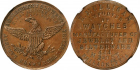 Merchant Tokens

Pennsylvania--Philadelphia. Undated (1858-1860) H. Mulligan. Miller-Pa 370C. Copper. Reeded Edge. AU-58 BN (NGC).

33 mm. Unliste...
