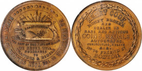 Civil War Store Cards

Massachusetts--Boston. Undated (1861-1865) Henry Cook. Fuld-115Aa-1a. Rarity-8. Copper. Plain Edge. MS-64 (NGC).

43 mm.
...
