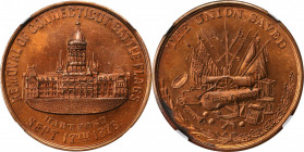 Trade Tokens and Store Cards

Connecticut--Hartford. 1879 Removal of Battle Flags. Rulau Ct-Ha 8B. Copper. Plain Edge. MS-65 RB (NGC).

31 mm. Unl...