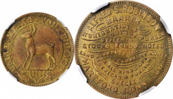 Trade Tokens and Store Cards

Connecticut--Hartford. 1861 Alfred S. Robinson. Rulau Ct-Ha 14, Kenney-1, W-15005. Brass. Plain Edge. MS-63 (NGC).

...