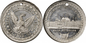 Trade Tokens and Store Cards

Georgia--Atlanta. 1889 Piedmont Exposition. Rulau Ga-At 7. White Metal. Plain Edge. MS-63 (NGC).

32 mm. Pierced for...