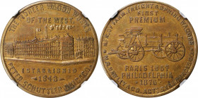 Trade Tokens and Store Cards

Illinois--Chicago. 1876 Peter Schuttler--Branch Agency Token, M.C. Hawley & Co, San Francisco, California. Rulau Il-Ch...