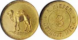 Trade Tokens and Store Cards

Michigan--Detroit. Undated (1875-1881) A. Nieper. Rulau Mi-De 16. Brass. Plain Edge. MS-62 (NGC).

24 mm.

From th...