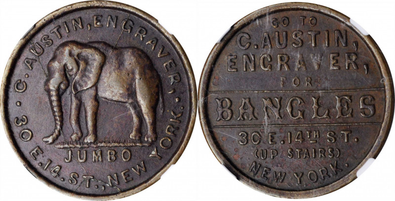 Trade Tokens and Store Cards

New York--New York. Undated (1870s) C. Austin. R...