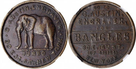 Trade Tokens and Store Cards

New York--New York. Undated (1870s) C. Austin. Rulau NY-NY 2. Brass. Plain Edge. AU-50 (NGC).

26.7 mm.

From the ...