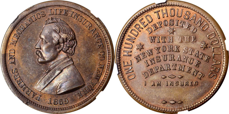 Trade Tokens and Store Cards

New York--New York. 1869 Farmers' and Mechanics'...