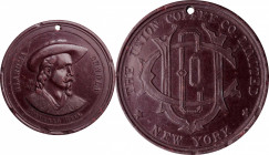 Trade Tokens and Store Cards

New York--New York. Undated (1890s) The Union Coffee Co. Limited--Buffalo Bill. Rulau p. 760. Maroon Hard Rubber. Plai...
