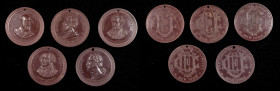 Trade Tokens and Store Cards

New York--New York. Lot of (5) Undated (1890s) The Union Coffee Co. Limited--U.S. Presidents Series. Rulau p. 760. Bro...