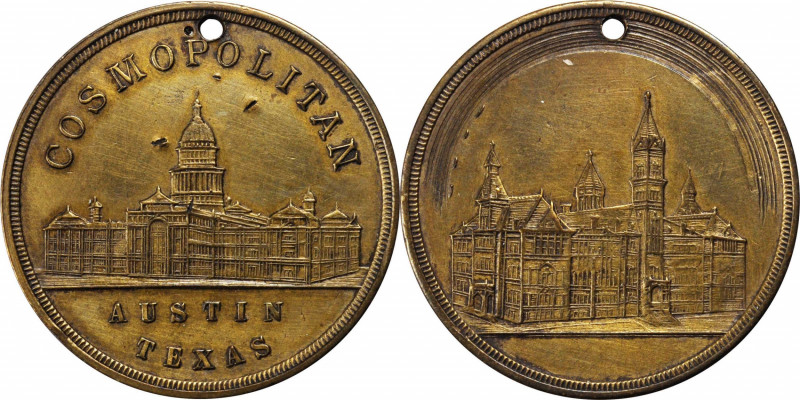 Trade Tokens and Store Cards

Texas--Austin. Undated (1883-1888) Cosmopolitan....