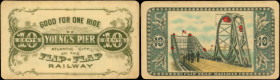 Late 19th and 20th Century Tokens

New Jersey--Atlantic City. Undated (1905) Young's Pier. Rulau-Atl 25. Celluloid. About Uncirculated.

88 mm x 5...