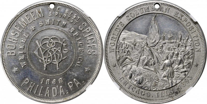Late 19th and 20th Century Tokens

Pennsylvania--Philadelphia. 1893 Bohsemeem ...
