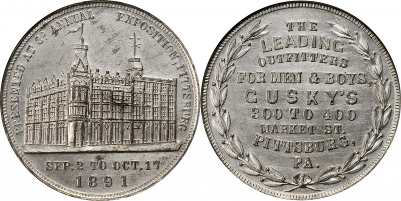 Late 19th and 20th Century Tokens

Pennsylvania--Pittsburgh. 1891 Gusky's. Rul...