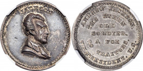John Adams Bolen Medals

Undated Andrew Jackson / The Stern Old Soldier Medal. By John Adams Bolen. Musante JAB-27. Silver. MS-62 (NGC).

25 mm.
...