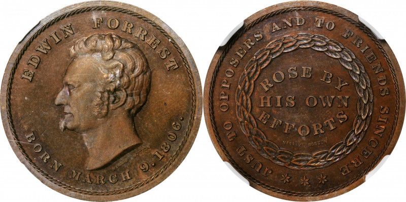 Joseph Merriam Medals

"1806" (ca. 1860) Edwin Forrest Commemorative Medal. By...