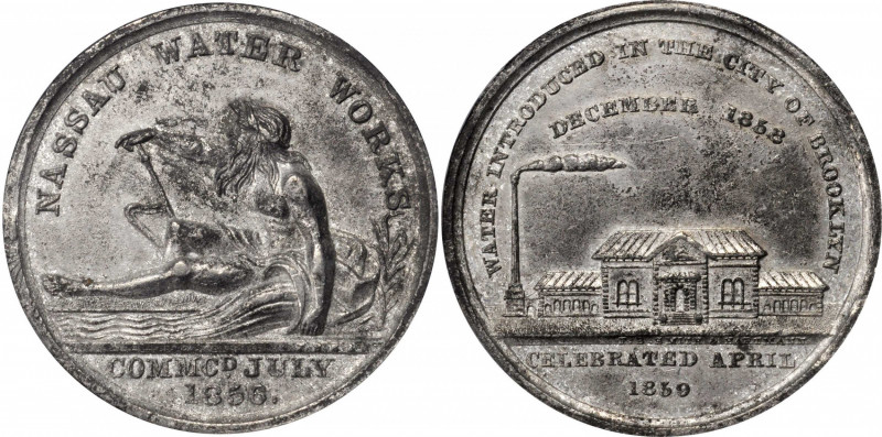 So-Called Dollars

1859 Nassau Water Works Medal. HK-589b, Rulau-NY 2008. Rari...