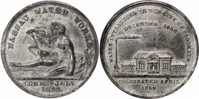 So-Called Dollars

1859 Nassau Water Works Medal. HK-589b, Rulau-NY 2008. Rarity-5. White Metal. MS-61 (NGC).

33 mm.

From the Robert Adam Coll...