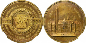 So-Called Dollars

1888 Centennial of Allegheny County, Pennsylvania Medal. Unlisted SCD-166. Gilt Bronze. MS-66 (NGC).

33 mm.

From the Robert...