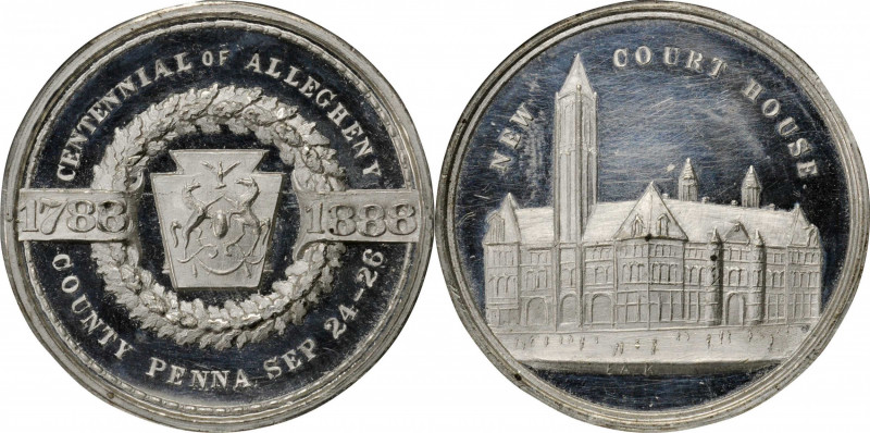 So-Called Dollars

1888 Centennial of Allegheny County, Pennsylvania Medal. Un...