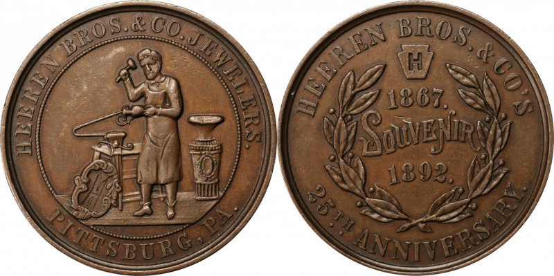 So-Called Dollars

1892 Heeren Brothers 25th Anniversary Medal. Unlisted SCD-3...