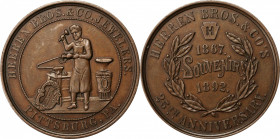 So-Called Dollars

1892 Heeren Brothers 25th Anniversary Medal. Unlisted SCD-345. Bronze. About Uncirculated.

45 mm.

From the Robert Adam Coll...