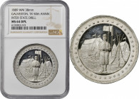 So-Called Dollars

1889 50th Anniversary of Galveston, Texas Inter State Drill Medal. White Metal. MS-64 DPL (NGC).

38 mm. Obv: Solider in camp s...