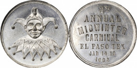 So-Called Half Dollars

1902 2nd Annual Midwinter Carnival, El Paso, Texas Medal. White Metal. MS-62 (NGC).

32 mm. Obv: Clown. Rev: Inscription 2...