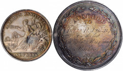 Agricultural, Scientific, and Professional Medals

1876 American Institute Award Medal. Harkness Ny-130. Silver. MS-64 (NGC).

51 mm. Central reve...