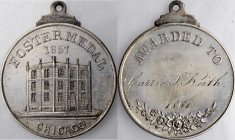 School, College and University Medals

1861 Foster Medal for Chicago Schools. Silver. Mint State, Reverse Scratches.

34 mm. 21.64 grams. Looped f...