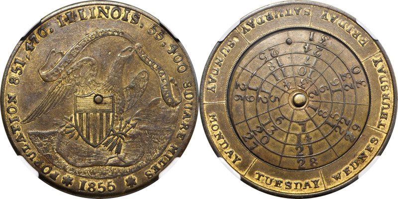 Miscellaneous Medals

1855 Calendar Medal. Illinois. Wright-613. Brass. AU-50 ...