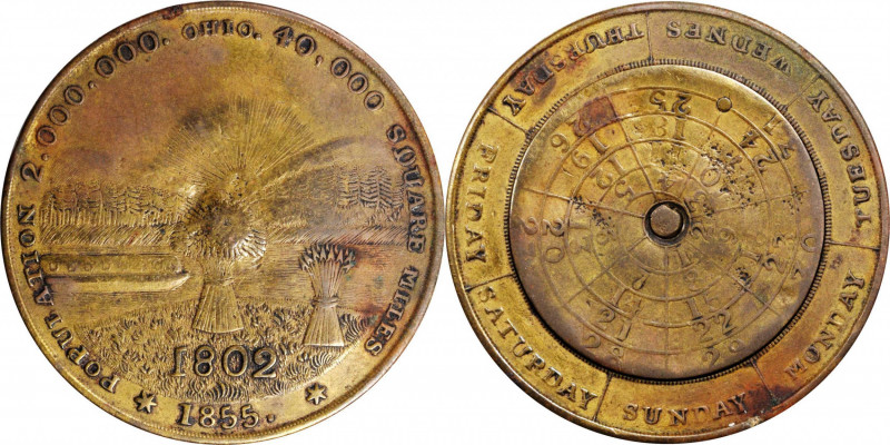 Miscellaneous Medals

1855 Calendar Medal. Ohio. Wright-780. Brass. Very Fine....