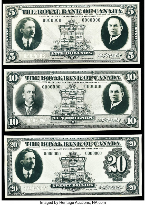 Canada Royal Bank of Canada Group of 5 Photographic Proofs with Archival Album P...