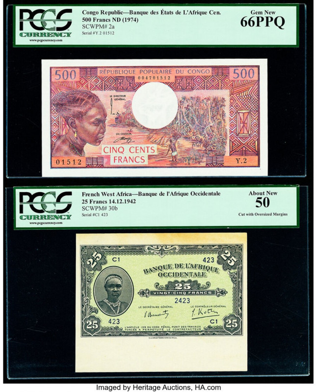 Congo Republic Banque des Etats de l'Afrique Centrale 500 Francs ND (1974) Pick ...