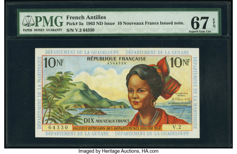French Antilles Institut d'Emission des Departements d'Outre-Mer 10 Nouveaux Fra...