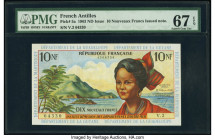 French Antilles Institut d'Emission des Departements d'Outre-Mer 10 Nouveaux Francs ND (1963) Pick 5a PMG Superb Gem Unc 67 EPQ. 

HID09801242017

© 2...