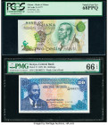 Gambia Central Bank of the Gambia 5 Dalasis ND (2015) Pick 31 Replacement PCGS Superb Gem New 68PPQ; Ghana Bank of Ghana 10; 20 Cedis 2.1.1977; 1.7.20...
