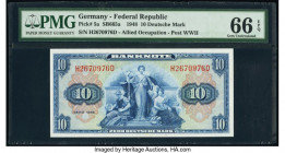 Germany Federal Republic U.S. Army Command 10 Deutsche Mark 1948 Pick 5a PMG Gem Uncirculated 66 EPQ. 

HID09801242017

© 2020 Heritage Auctions | All...