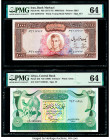 Iran Bank Markazi 1000 Rials ND (1971-73) Pick 94c PMG Choice Uncirculated 64; Libya Central Bank of Libya 5 Dinars ND (1980) Pick 45b PMG Choice Unci...